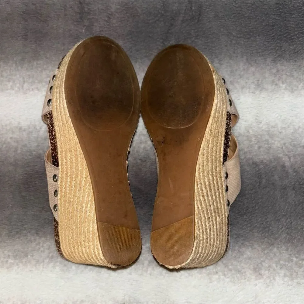 Lucky Brand Women's Neeka Taupe Slide Wedge Sandals Size 7.5M - Picture 15 of 16